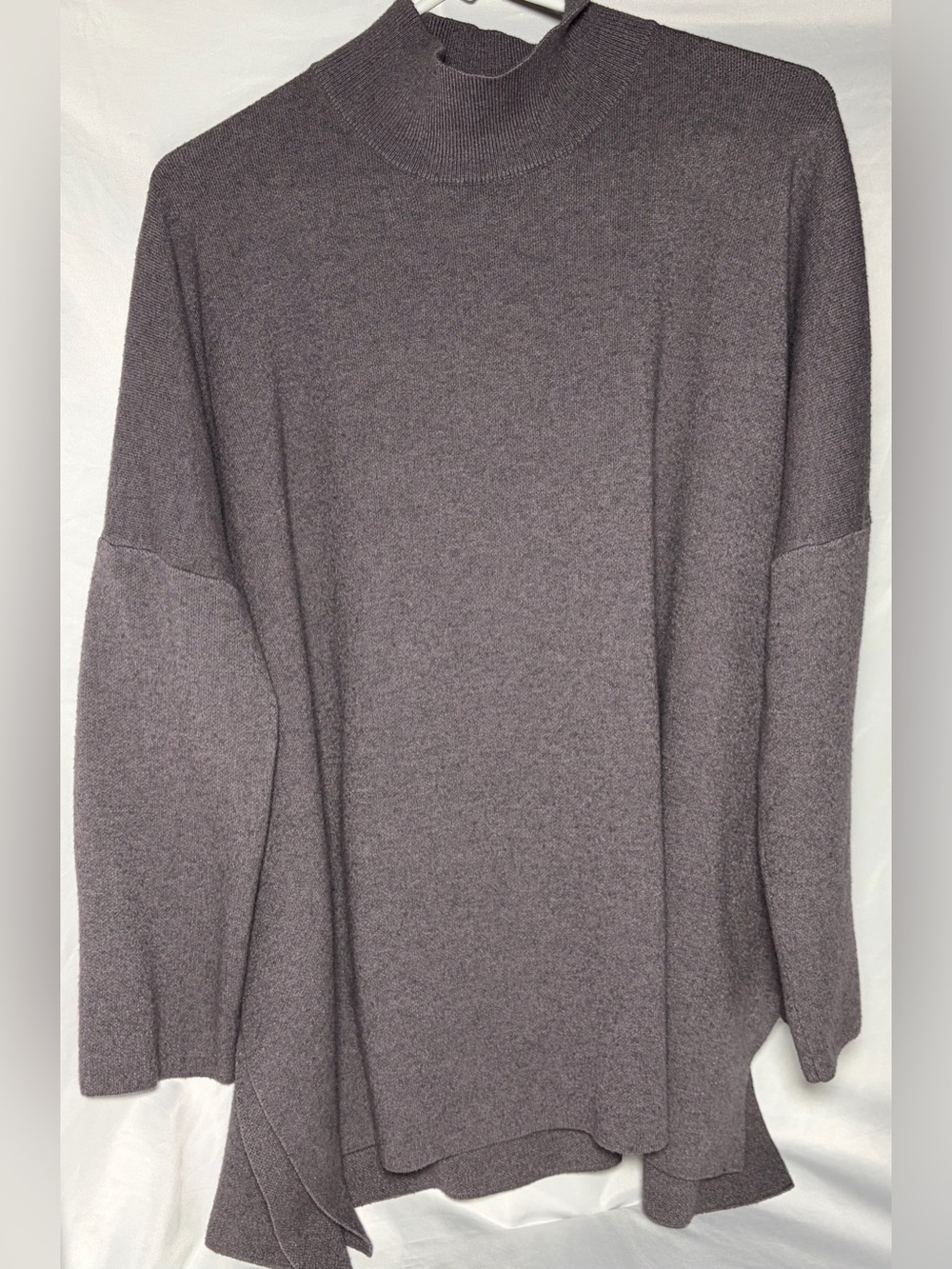 Entro Oversized Mock Neck Dolman Sleeve Sweater Women's XL Purple Gray Soft Cozy
